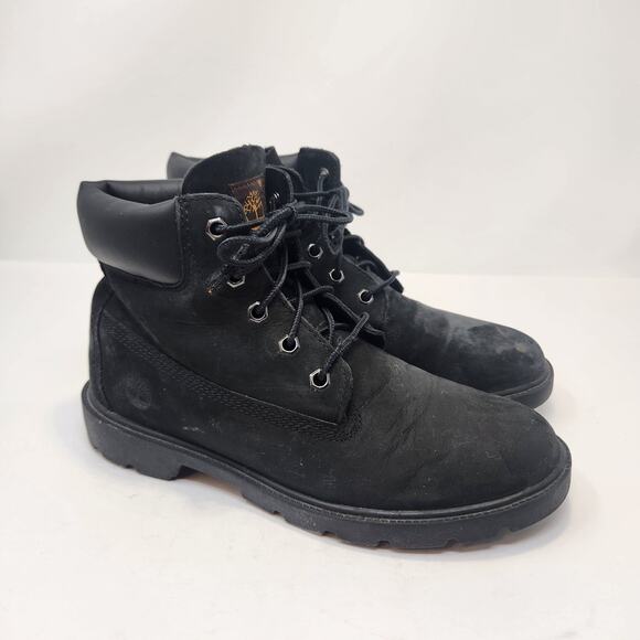 Timberland Boys Youth Inch Premium Boots Size Black Leather